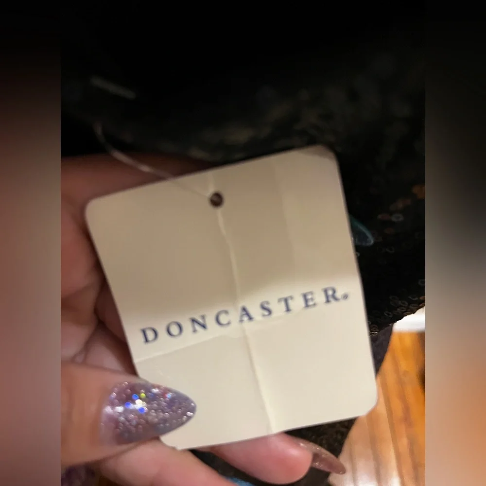 Doncaster England Sequin Cocktail Dress Black Sz 6 $350 Rare Vintage NWT - Picture 4 of 5